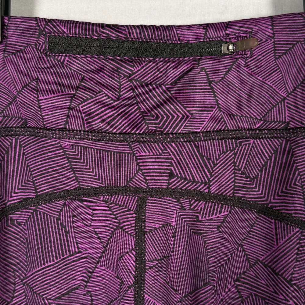 NIKE Running Dri Fit Women's XS Geometric Purple Gym Leggings Yoga Pants Pocket - Picture 10 of 12